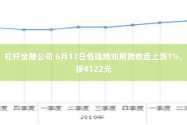 杠杆金融公司 6月12日低硫燃油期货收盘上涨1%，报4122元