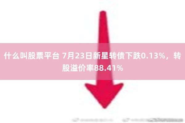 什么叫股票平台 7月23日新星转债下跌0.13%，转股溢价率88.41%