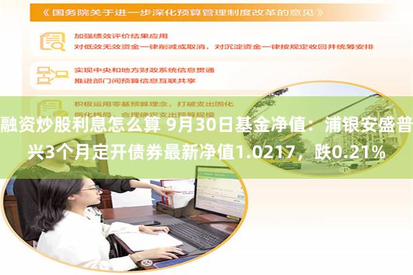 融资炒股利息怎么算 9月30日基金净值：浦银安盛普兴3个月定开债券最新净值1.0217，跌0.21%